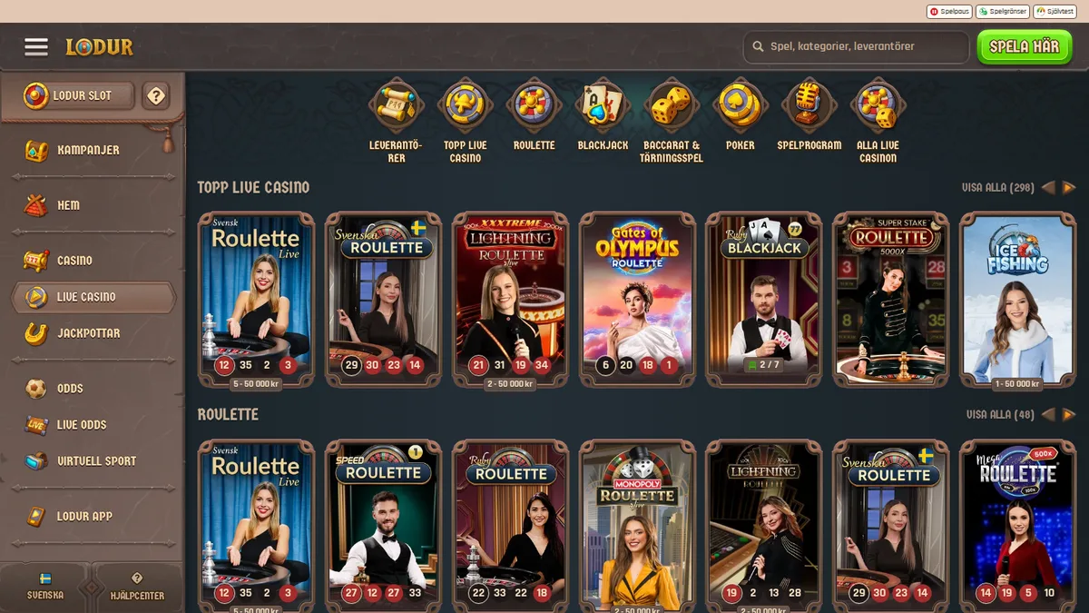 Betting och live odds